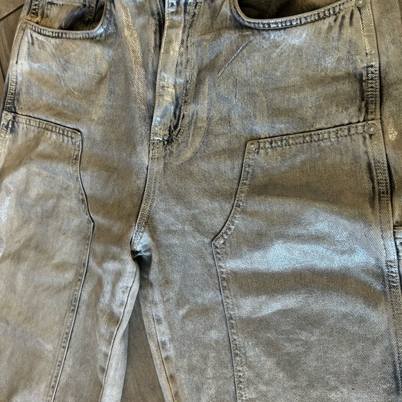 All Saints Metallic Silver Jeans size 27 EUC - Picture 5 of 8